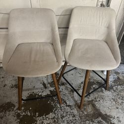 Set of 2 Mid-Century Modern Bar Stools - Comfortable & Stylish