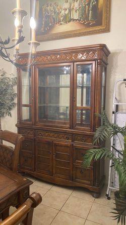 dining table and china cabinet