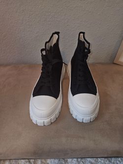 black canvas high-top sneakers