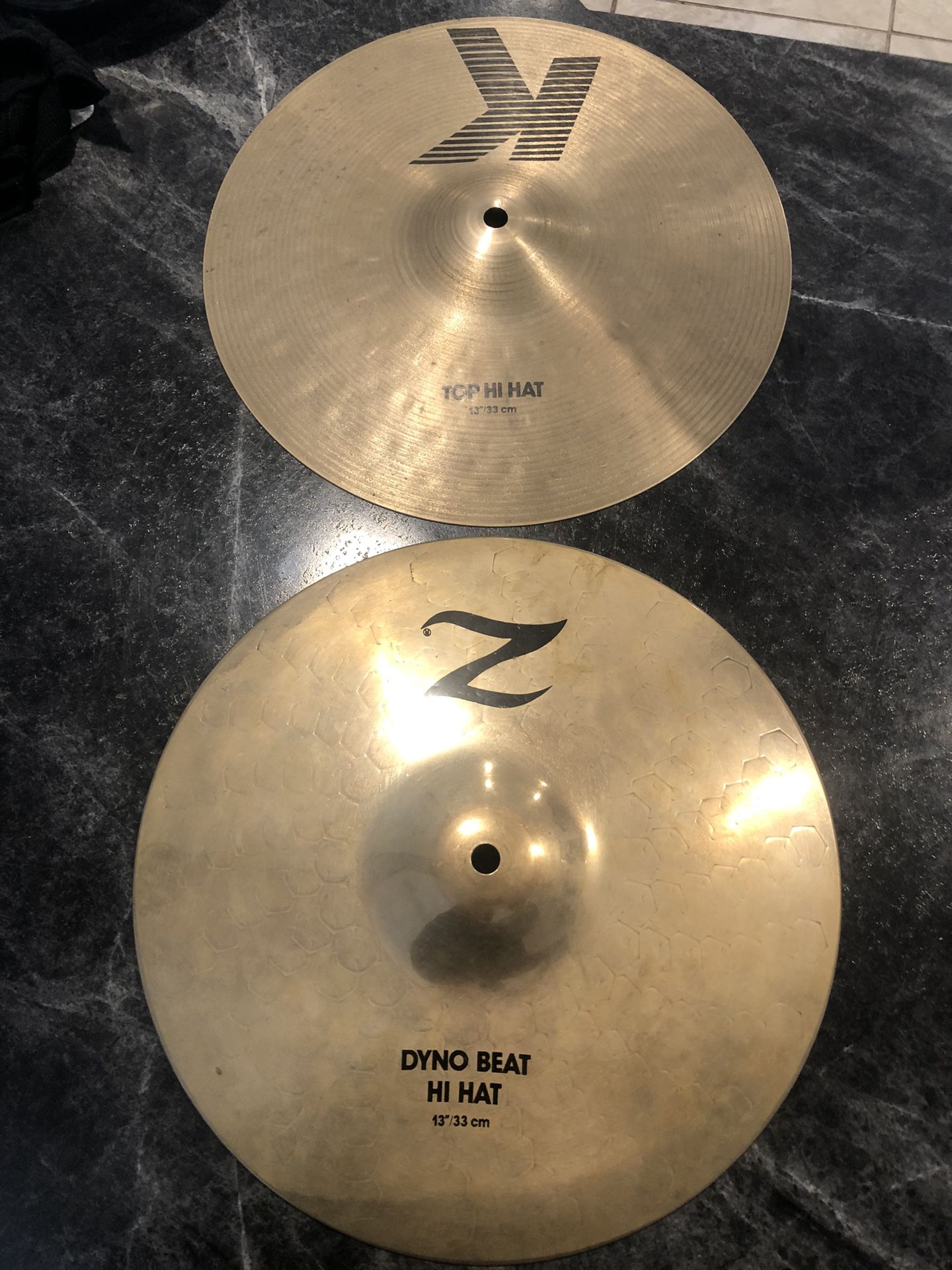 Zildjian, 13 inch hi hat cymbals