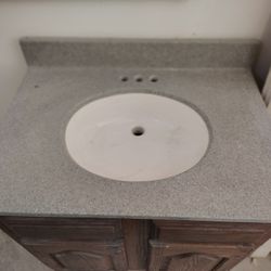 31 Inch 2 Tone Light Gray With White Bowl