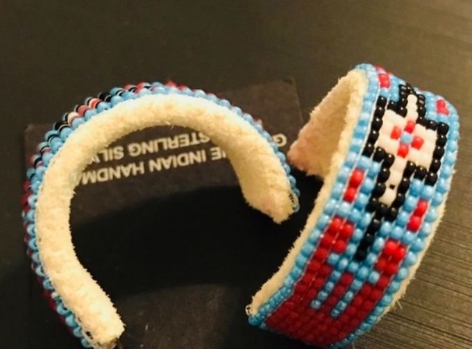 Vintage Beautiful Navajo beaded Loop Earring w/studs