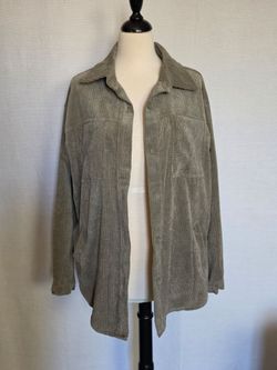 Stoosh Women's Lightweight Jacket Olive ~Textured ~ Pockets Size Large
