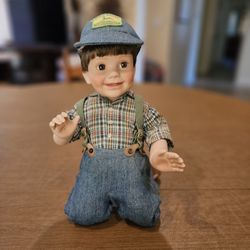 John DeereJohn John Collection Under Daddy's Desk  Porcelain Doll. Blue hat 18