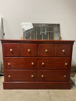 Wood dresser with four drawers