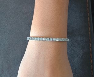 Swarovski Imber Emily Tennis bracelet Round cut, Black, Rhodium plated