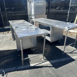 Commercial Stainless Steel Prep Tables (2) – Heavy Duty Restaurant Tables