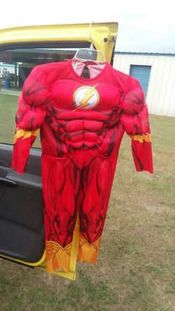 Flash costume medium size should fit child five to six