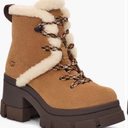 UGG Brooklyn Water Resistant Hiker Boot with Genuine Shearling Trim (Women)