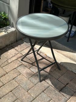 Patio outdoor Round Top Folding Patio Side Table 18d 19.5h