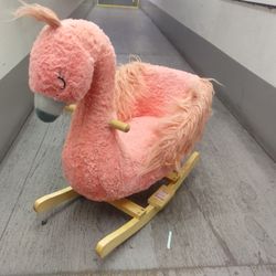 Soft Landing Plush Flamingo Rocker - Kids Ride-On
