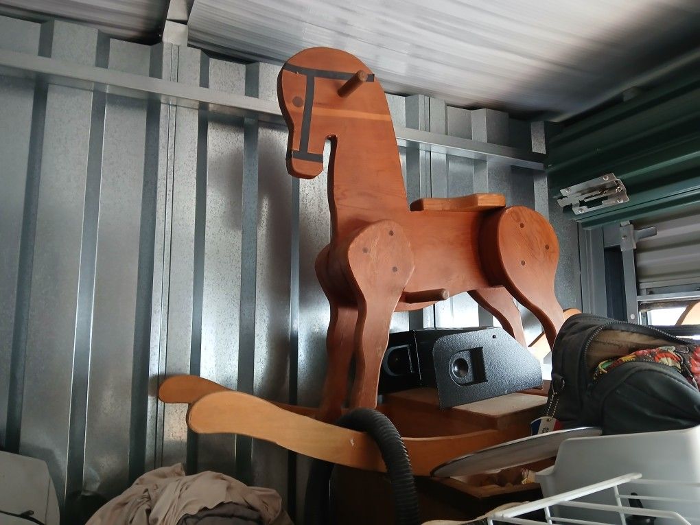 Handcrafted Vintage Wood Rocking Horse