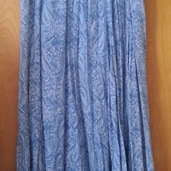 New Directions Women’s XL Blue Paisley Maxi Skirt – 37” Flowy A-Line
