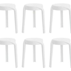 Set of 6 Plastic Stackable Stools