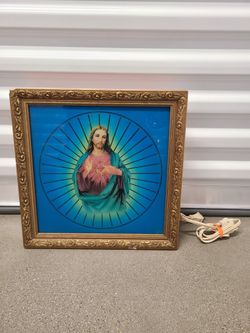 vintage pyscadelic jesus spining motion light