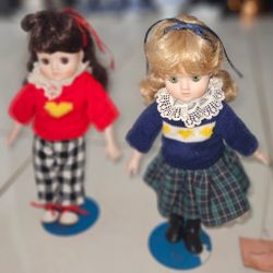 Marian Yu Designs Porcelain Dolls friends "Betty" and "Brenda" 12in