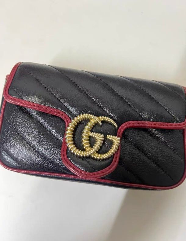 Gucci Marmont black and red chain bag