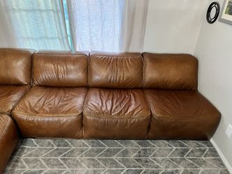 Burton leather sectional deals