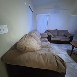 MUST SELL, BROWN SOFA SET!