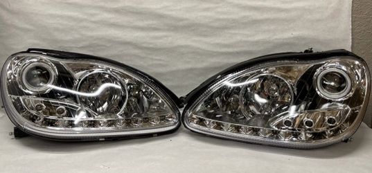 LED DRL Halo Projector Headlights 00-06 Mercedes Benz S430 S500 S600
