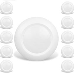 JULLISON 10 Pack 4 Inch LED Low Profile Recessed & Surface Mount Disk Light,Round, 10W, >600 Lumens,5000K Day Light White,CRI80,DOB Design, Dimmable
