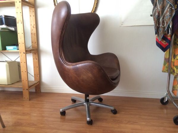 1950 S Leather Copenhagen Egg Chair By Restoration Hardware For