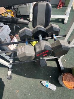 Ethos 45 lb Hex Dumbbells with Rack