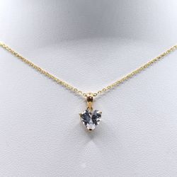14k Gold Necklace With CZ Heart Pendent