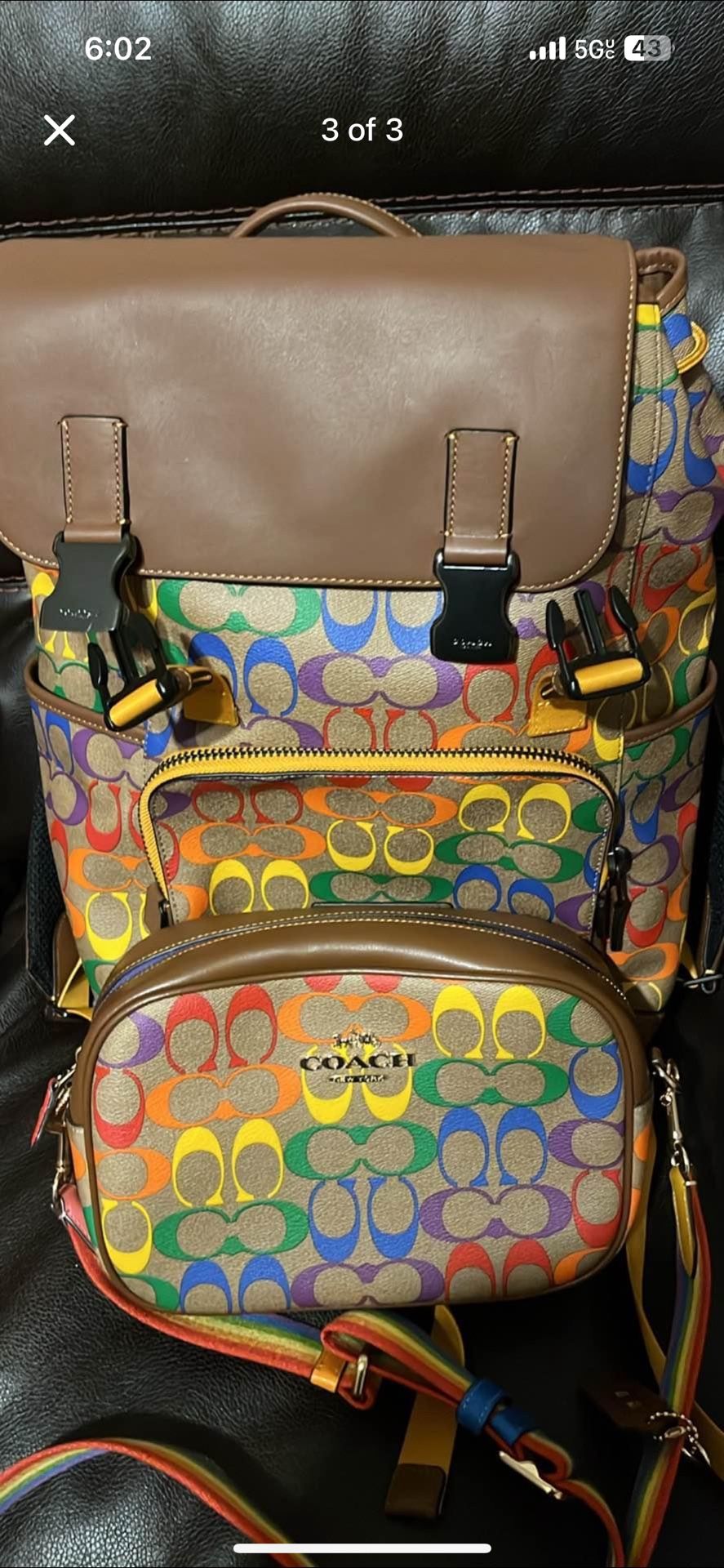 Coach Rainbow Book Bag/ Purse 