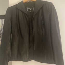 Black Leather Jacket - Size S