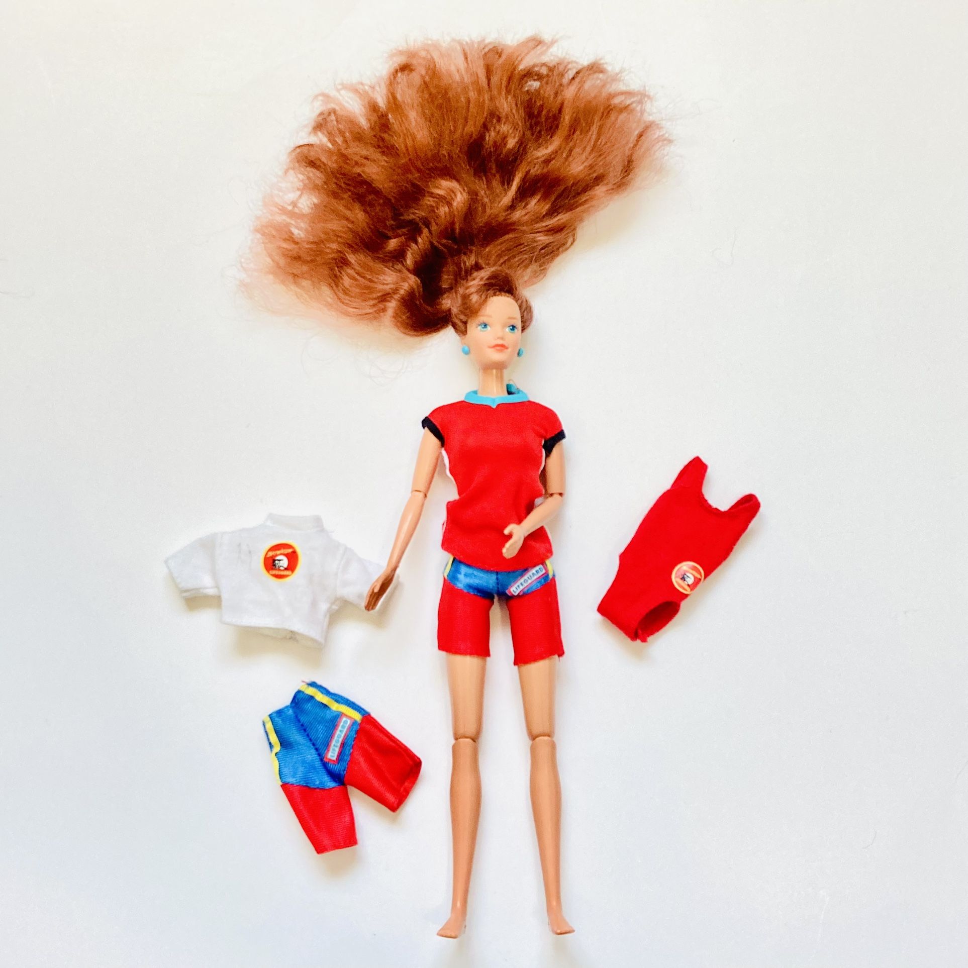 1985 Vintage Midge Barbie Head (Mattel) Redhead Green Eyes As A Bay Watch Barbie