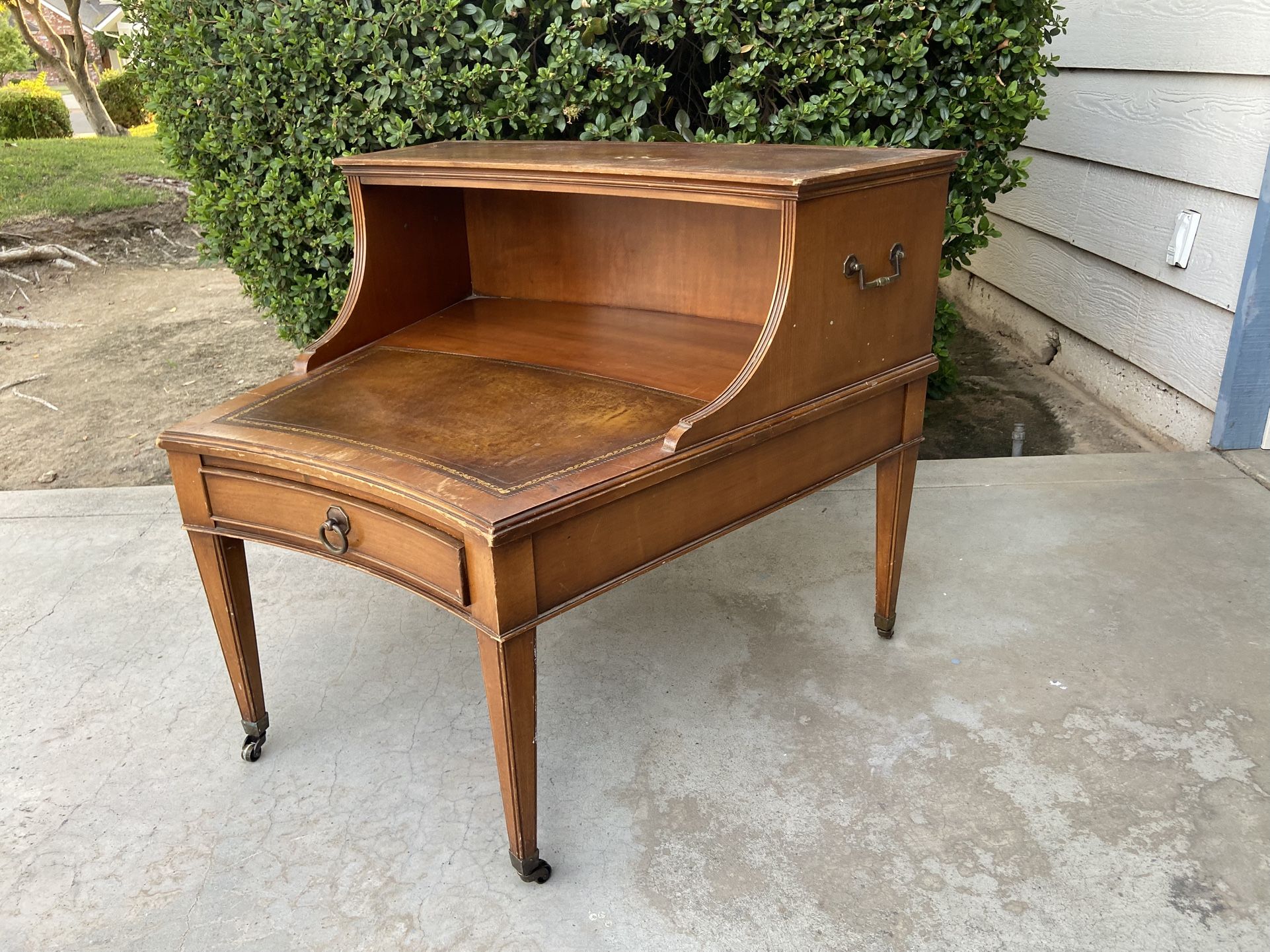 Antique Leather top side table Furniture