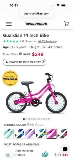 Guardian Bike 3-5 Years old