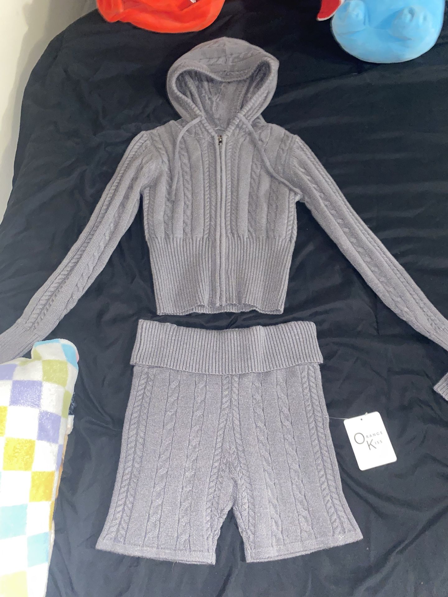 Cute Grey Skintight 2 Piece