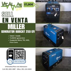 0182 - MILLER GENERATOR BOBCAT 250 EFI – Engine Driven Welder / VITAL ARC WELDING
