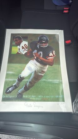 Gale Sayers Autographed Poster Lithograph