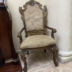 2 Set Traditional Carved Wooden Chairs