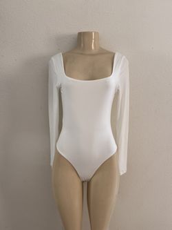 Fashion Nova White Bodysuit- Small