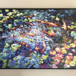 Koi Pond - Framed Canvas