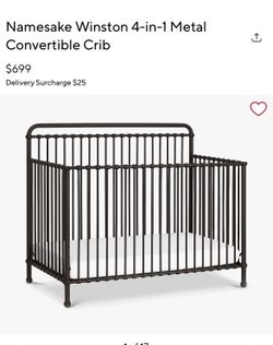 Pottery Barn Kids 4 in 1 convertible metal crib