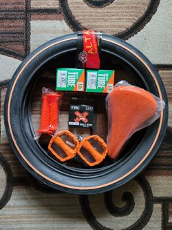NEW Bicycle Bmx Parts Bundle 20" Orange