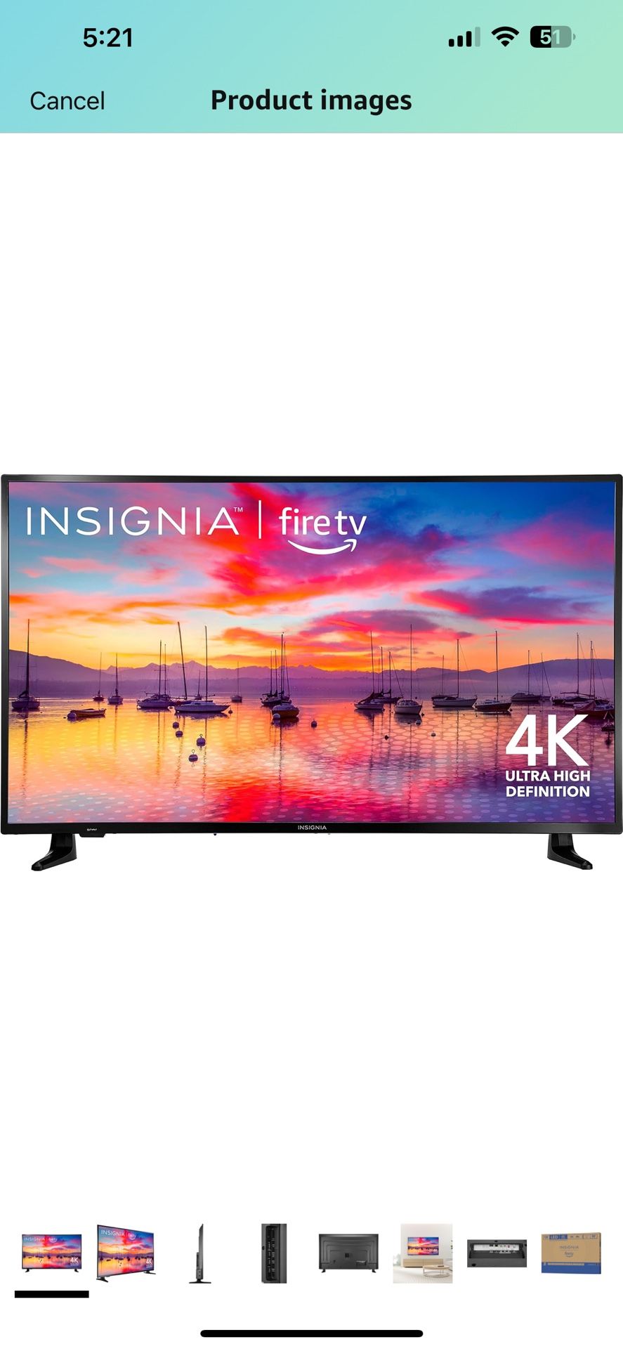 50” Insignia Fire Tv 4K LED