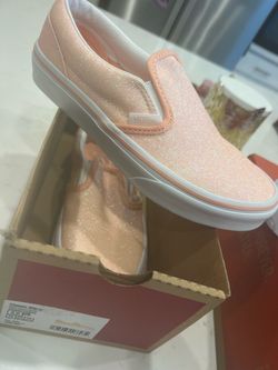 Girls Glitter slip on vans Brand New !