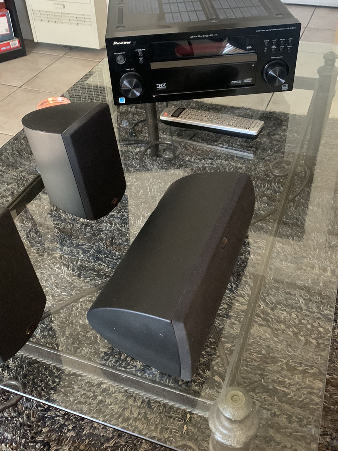 Klipsch Speakers And Pioneer Receiver With 2Stands