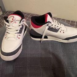 jordan 3 fire red denims size 6 (READ DESCRIPTION)