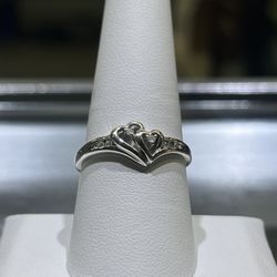 10k Wg Diamond Heart Ring