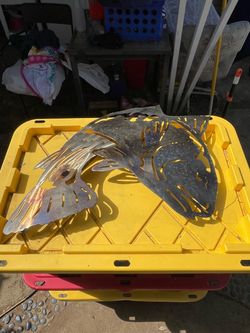 Metal Cut Fish Wall Art Sculpture Signed
