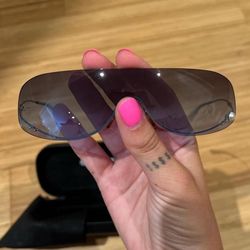 Vintage Chanel Shield Sunglasses with Real Pearl & CC Logo - Rare