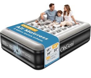 iGeni Queen Air Mattress 18in Flocked Top