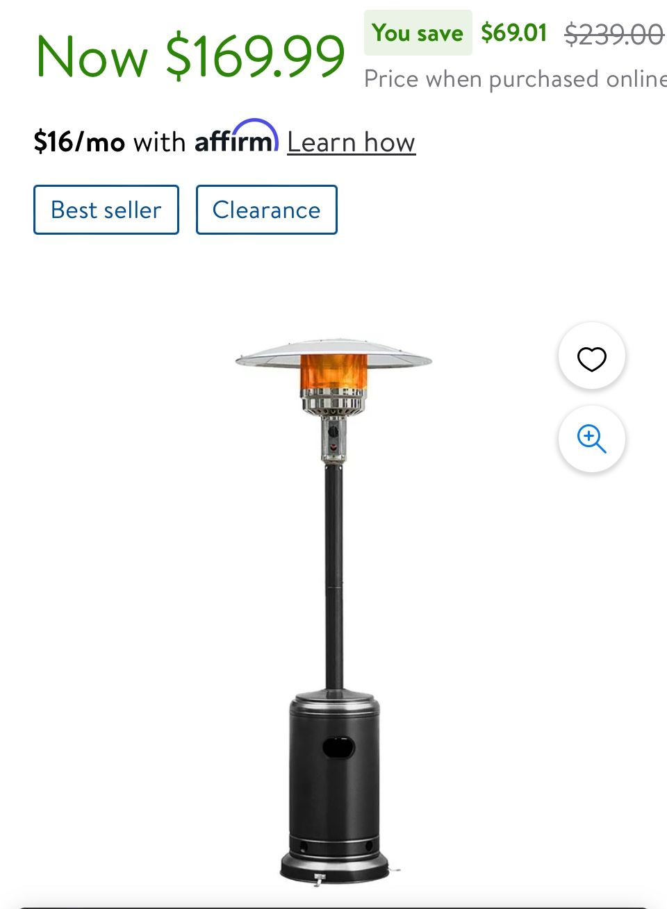 Heater 7ft Nuevo 46000btu